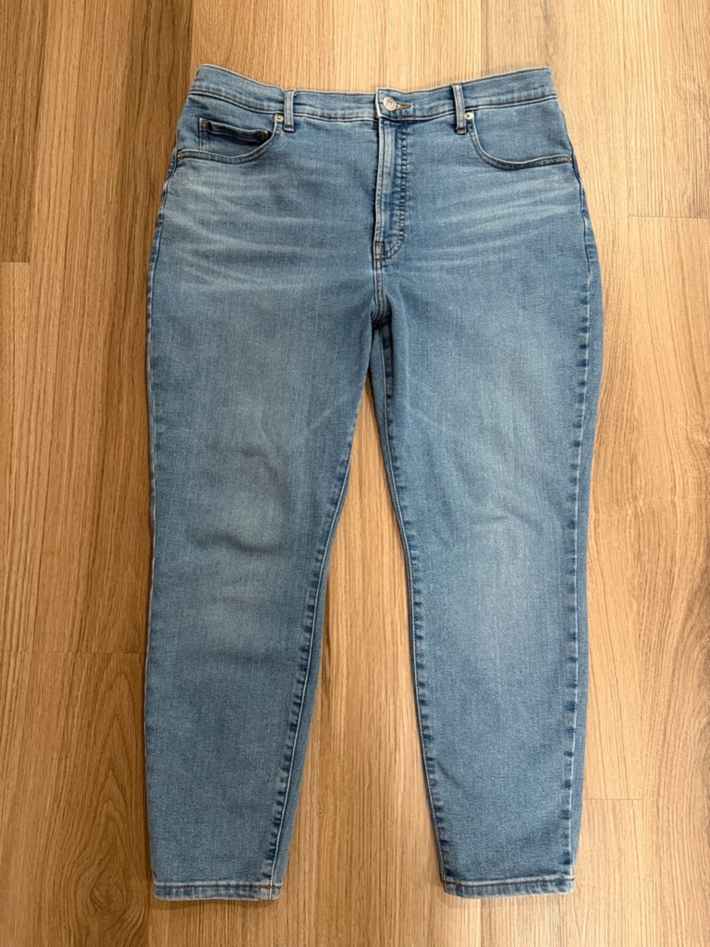 Everlane High Rise Skinny Jeans in Light Blue Wash